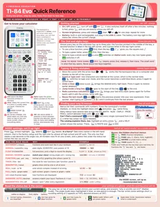 TI-84 Evo Reference Card cover